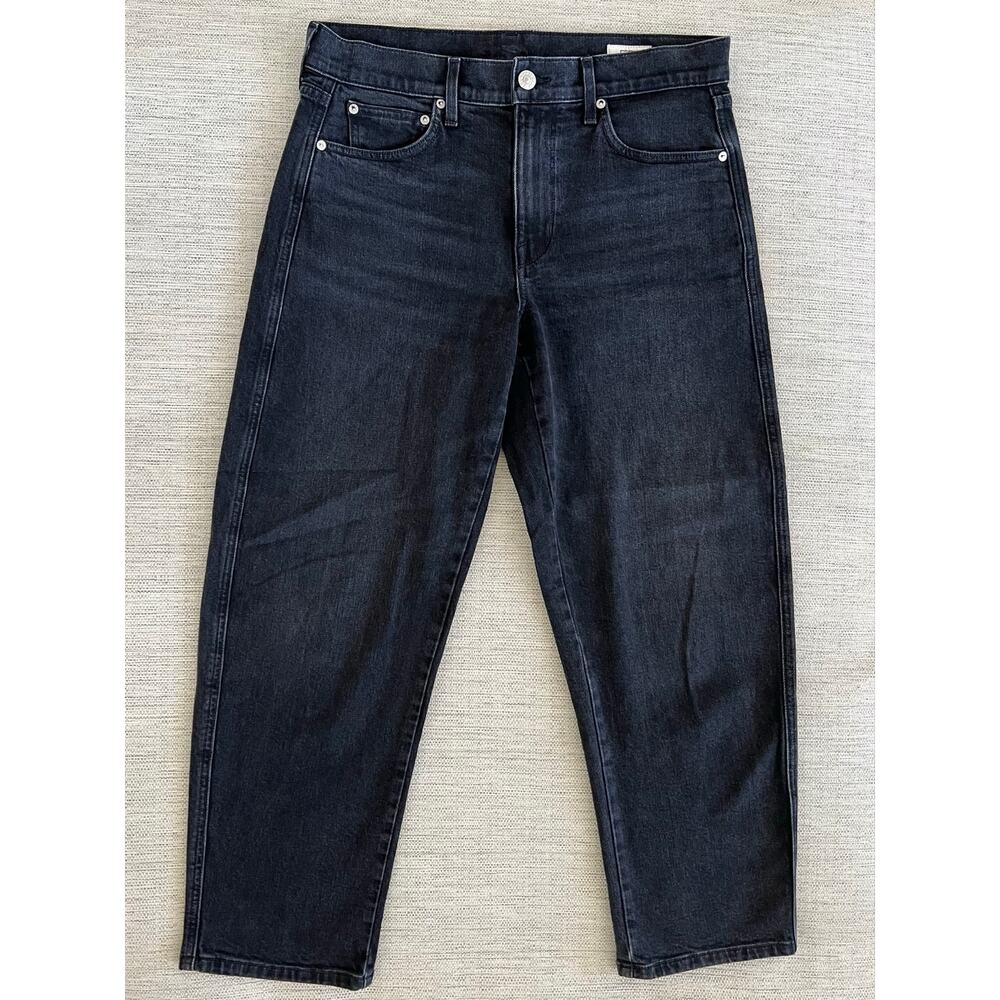 AYR The Knockout Barrel Leg Jean 29 Black Film Noir Denim Women's Jeans - Picture 3 of 8